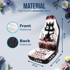 GENANY Spooky Black Cat Car Seat Covers Set of 2, Breathable Front Seat Covers for Truck Sedan SUV, Funny Car Accessories, Spooky Gift for Women Men