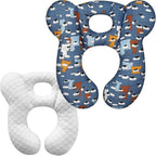 Baby Travel Pillow, Upgrade U-Shape Infant Pillow for Car Seat Pushchair and Stroller, Soft Comfortable Sleep Cushion for Kids Newborn and Toddler -Blue Bear