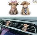 GENANY 3D 2pcs Resin Highland Cow Car Air Freshener Vent Clips, Farmhouse Auto Fresheners, Farm Air Freshener, Cute Gifts for Women and Men, Cool Spring Gifts For Horror Fans