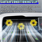 3PCS Daisy Flower Car Dashboard Air Vent Trim Clip, Cute Daisy Air Conditioner Outlet Clip Car Charm for Women, Car Air Vent Clip Auto Interior Decoration for Girls Present (Yellow)