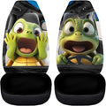 Funny Car Seat Cover Front Seats Only,Cartoon Turtle Driver Seat Cover Soft Saddle Blanket Cushion Cover for SUV,Vans,Sedans,Trucks