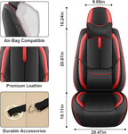 Fit for 98% of Mercedes Benz Car Seat Covers with Headrests, Premium Nappa Leather Seat Cover, Fully Wrapped Protect Modern Style Seat Cover (2-Seat Luxury, Black & Red)