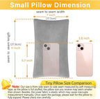 2 Pack Small Pillow, Memory Foam Mini Pillow 11 X 7 Inches for Travel, Sleeping, Nap and Neck, Knee, Lumbar Support, Tiny Cushion for Pet, Dogs (Grey)
