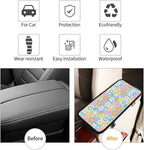 Retro Flowers Auto Center Console Cover Pad Car Armrest Seat Box Cover Cushion Universal for Most Vehicle SUV Truck Car Accessories Decor