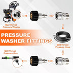 2 PCS Pressure Washer Quick Connect Adapter Set, M22 14mm(5.5in) Swivel to 3/8in Quick Connect Socket & Plug, Max Pressure 5000PSI