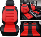 CAR PASS Leather 3D Foam Back Support Car Seat Covers Full Set Air Mesh Automotive Seat Covers, All Season Car Seat Cover Fit Automotive,SUV,Sedan,Van, Airbag Compatible Elegance (Black and Red)