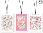 Lacama Pink Flower Christian Car Air Freshener 3Pcs, Watercolor Floral Bible Verse Cars Scents Air Freshener for Women Girls Gifts, Flower Religious Car Accessories Interior Mirror Decor Hanging
