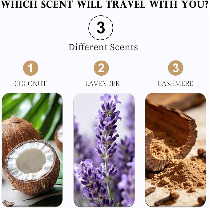 3 Pack Car Air Freshener & Car Deodorizer, Scented Trio (Coconut, Lavender & Cashmere Wood) - Long Lasting Hanging Car Air Fresheners for Women & Men, Car Accessories by VUTOLLOSA