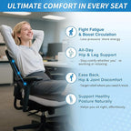Memory Foam Seat Cushion for Truck Drivers with Adjustable Strap Ergonomic Car Seat Cushions for Driving, Chair Cushion for Back Pain，Lumbar Support & Sciatica Relief for Driving Long