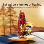 Car Air FreshenerThe Little Bear sways with the car Refillable Air Purifier for Interior Dashboard Decorations Accessories (Get Rich Quick-Yellow)