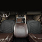 GIANT PANDA Bottom Seat Cover for Trucks&SUV, Front PU Leather Driver Seat Protector Fit for Chevy,Ram,Toyota,GMC,Ford F150 F-Series (2PCS-Black)