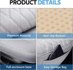 wuyaoyao Leather Car Seat Bottom Covers, Anti-Slip Front Seat Covers for Car, Auto Seat Cover Cushion Pad, Full Wrap Bottom Auto Seat Protector with Pocket Suitable for Most Vehicles (Beige)