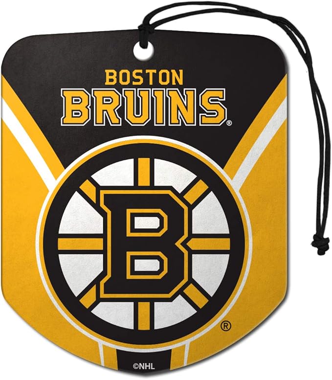 FANMATS NHL - Boston Bruins Air Freshener 2-pk 2.75” x 3.5” -"Spoked-B Logo & Wordmark2