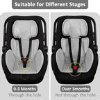 Infant Car Seat Insert Head and Body Support Thickened, GFU 3-in-1Reversible Newborn Insert for Carseat with Strap Pads, Soft Stroller Cushion Pillow Insert for Boys and Girls, Grey