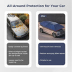 Semi-Automatic Car Tent, 3.78×7.2FT Portable Cars Umbrella Vehicles Tent Blocking UV Rays Car Roof Cover Cars Awning with Carrying Bag Sun Shades for Vehicles Roof Protection (Navy Blue)