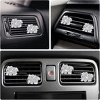 Bling Elephant Air Vent Clips, 4 Pcs Crystal Elephant Car Air Fresheners Vent Clips Diffuser Vent Clip Rhinestone Diamond Car Decoration Interior Decor Bling Accessories for Women