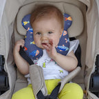 Baby Travel Pillow, Upgrade U-Shape Infant Pillow for Car Seat Pushchair and Stroller, Soft Comfortable Sleep Cushion for Kids Newborn and Toddler -Fish DarkBlue