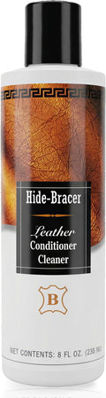 Hide Bracer Leather Cleaner and Conditioner 8 Fl oz | Cleans, Conditions, Protects | Prevents Drying, Cracking & UV Fading of Finished Leather, Furniture, Car Seats, Saddles & Purses