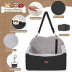 Dog Car Seats for Small Dogs, Detachable Dog Booster Car Seat with Storage Pockets Safety Belt, Pet Booster Cushion for Medium Dogs, Foldable Pet Sofa Cushion & Travel Bed
