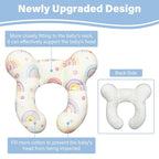 Baby Neck Pillows - Upgraded Toddler Travel Cushion for Toddler Head and Neck, Infant Neck Pillow for Car Plane Stroller Pushchair - Rainbow B
