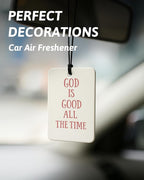 Pink Christian Air Freshener 4 Pcs, Religious Faith Based Bible Verse Hanging Air Freshener for Cars Closet Drawer Books, Girly Christian Car Accessories Mirror Decor for Women