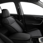 AOMSAZTO Custom Fit Seat Covers for Toyota RAV4 Hybrid 2019 2020 2021 2022 2023 2024 2025 (Not for XSE&2022-2025 SE Hybrid)-Full Set Faux Leather (New Black&Grey)