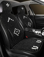 Wood Beaded Car Seat Cover Massaging Breathable Cooling Natural Wood Bead Cushion Universal Fit for Sedan, SUV & Truck. The Ergonomic Lumbar Support Can Relieve Painful from Long Trips