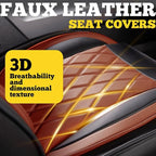 LINGVIDO Car Seat Covers for Front Seats (2 Seats) - Premium Perforated Nappa Leather,Waterproof Shield, Omni-Adapt Fit for SUVs Sedans, Ideal for Rideshare & Pets
