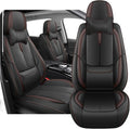 Fit for 98% of Mercedes Benz Car Seat Covers with Headrests, Premium Nappa Leather Seat Cover, Fully Wrapped Protect Modern Style Seat Cover (2-Seat Luxury, Black & Coffee)