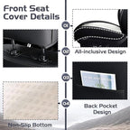 Truck Seat Covers for Toyota Tundra 2008-2026, Waterproof Premium Leather Full Coverage Car Seat Cover, Muscle Sport Style Auto Interior Seat Cover Sets (Full Set/Black White)
