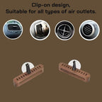 Natural Walnut Wood Vent Clip for Car (2-Pack) - Refillable Aroma Diffuser Base, Includes 10 Unscented Absorber Sticks - Elegant Air Freshener for Car, Home, Office & More
