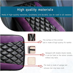 Car Center Console Cushion Pad, Universal Leather Waterproof Armrest Seat Box Cover, Comfortable Auto Armrest Cover Protector, Car Interior Decor Accessories for Most Vehicles (Purple)