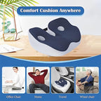 Seat Cushion, Seat Cushion for Sit Bone and Back Pain Relief, Butt, Tailbone, Hip, Hamstring, Posture Support - Memory Foam Comfort Ischial Tuberosity Pillow (Black)