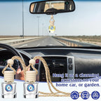 Qinyoung 30 Pack Employee Appreciation Gift Hanging Car Air Freshener Diffuser Bottles Empty Bulk Essential Oil Perfume Car Diffuser Pendant Bottle with Evil Eye Charms Gift for Valentines Galentines