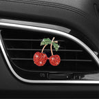 Red Cherry Car Air Vent Freshener Perfume Clip, Rhinestone Air Outlet Fragrance Perfume Clip Freshener, Car Decorations, Interior Accessories (Odor Random)(Ocean, lavender, cologne, peach)
