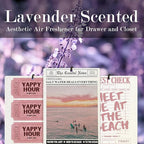 Retro Pink Beach Lavender Car Air Freshener 3, Meet Me at the Beach Guest Check Tickets Scents Air Freshener for Women Girls, Coastal Ocean Beachy Car Accessories Interior Mirror Decor Hanging