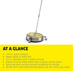 Kärcher Pressure Washer Surface Cleaner 15", 3 Wheels, Stainless Steel, Quick Connect, 4000 PSI, Ideal for Driveways, Patios, Decks, Sidewalks