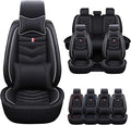 Car Seat Cover for Ford Explorer 2000-2025, Waterproof Durable Compatible Airbag, Premium Leather Seat Protector(5 Seats Luxury,Black White)