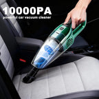 Car Vacuum Cleaner – 9000PA High Power Suction, DC 12V Portable Handheld Auto Vacuum with Attachments, Mini Car Interior Cleaner for Pet Hair, Dust, Crumbs, and Debris (Emerald Green)