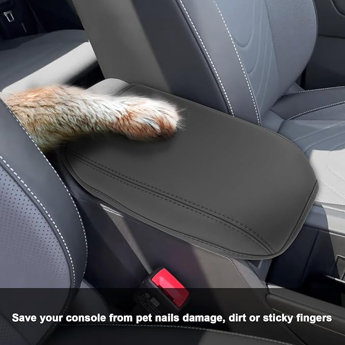 SXCY for 2025 2026 VW Tiguan Armrest Cover for 2025 2026 Volkswagen Tiguan Accessories 2025 2026 Tiguan Center Console Cover 2025 2026 Tiguan Middle Console Cover (Thin Cover with Black Line)