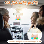 60 Pcs Hanging Car Air Freshener Car Diffuser Bottle Empty Glass Perfume Bottles Air Freshener Diffuser Bottle Pendant for Essential Oils Fragrance Aromatherapy Ornament Decor (Fresh Style)