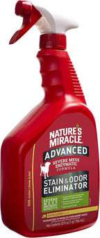 Nature's Miracle Advanced Stain & Odor Eliminator,32 Ounces,Sunny Lemon Scent,Severe Mess Enzymatic Formula For Tough Pet Messes,(Pack of 2)