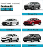 GIANT PANDA Front Seat Cover for Honda, 3D Air Mesh Bucket Car Seat Protectors Custom Fits Honda Civic Accord Pilot CRV HRV Element Passport (Black) 2-Pack