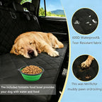 SNZ Waterproof Dog Car Seat Cover for Back Seat, Pet Seat Protector with Non-Slip Backing & Fashion Pattern, Fits Cars Trucks SUVs Universal Bench Seat Cover Incidentally Dog Seat Belt 3 Piece Set