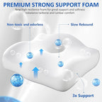 Lumbar Support Pillow for Office Chair,Seat Cushion with Back Support,Office Chair Cushion for Tailbone Pain,Sciatica and Hemorrhoid Relief (Grey)