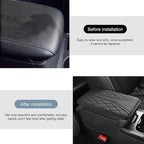 Car Center Console Cover, Leather Auto Armrest Cover with 2 Storage Bags, Universal Cars Armrest Cushion, Vehicle Interior Accessories Protector for Sedan, SUV, Truck (Black)