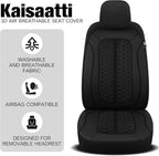 Breathable Premium Car Seat Covers Full Set，3D Air-Mesh Seat Covers for Cars，Comfortable Safety Airbag Compatible，Universal for Most Cars Sedan Truck SUV(Black)
