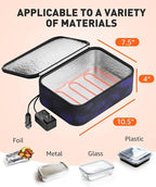 Portable Food Warmer - Heated Lunch Box for Adluts - Electric Thermal Lunch Bag with Buckle Handle, Heating Food Warmer Bags for 12V/24V Car & Truck, 110V/220V Home/Office, Astral