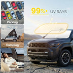 Car Sun Shade for 2010-2025 2026 Toyota 4Runner Windshield Sun Shade, Sun Visor Windshield Screen Cover for 4-Runner Front Window Sunshade Foldable Auto Interior Accessories UV Block to Keep Cool