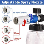 Foam Cannon for Pressure Washer with Dual Connector Accessory, FENG PAI Dual Lance Soap Cannon, Double Tip Soap Attachment for Foam Blaster, 1/4" Quick Connect, 3600 PSI
